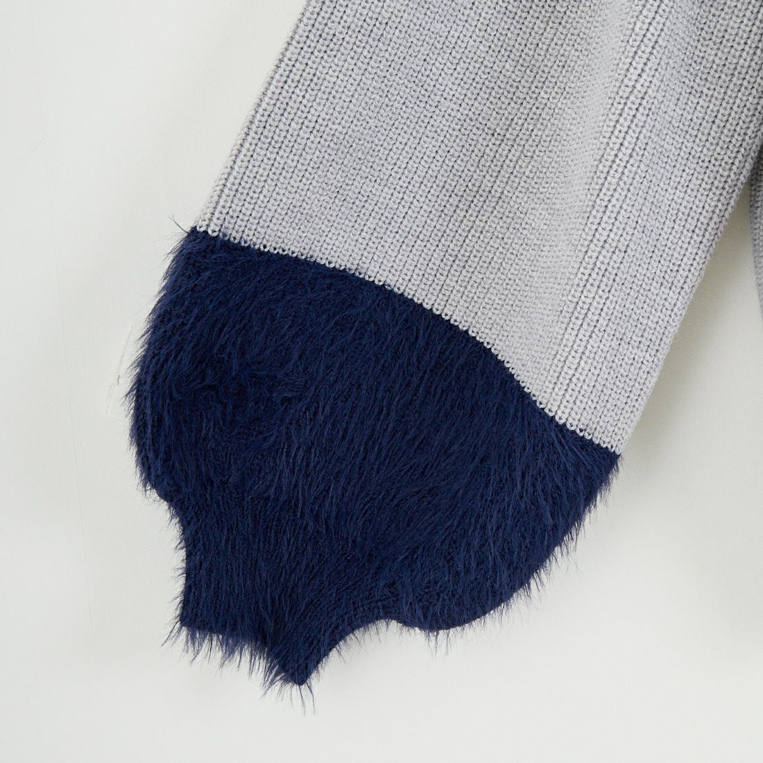 Jf Ready Made [ジェイエフレディメイド] 配色ポイントシャギーニット [986-14185] 05 ﾓｸｸﾞﾚｰ