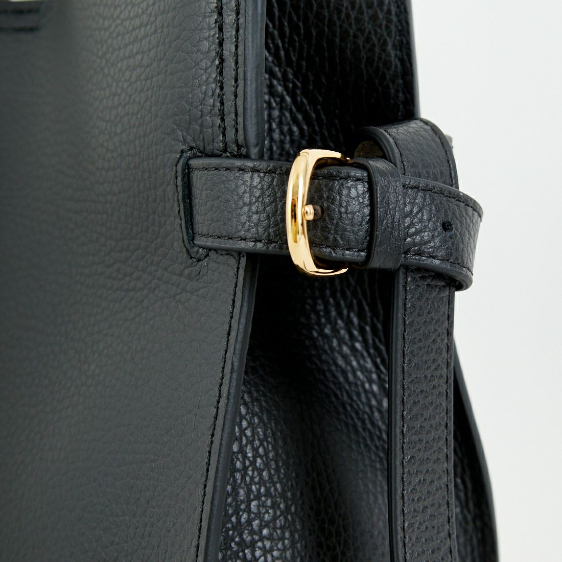 VIOLAd'ORO [ヴィオラドーロ] TRERO サイドベルトレザートートバッグ [V-1619] BLACK/GRAY