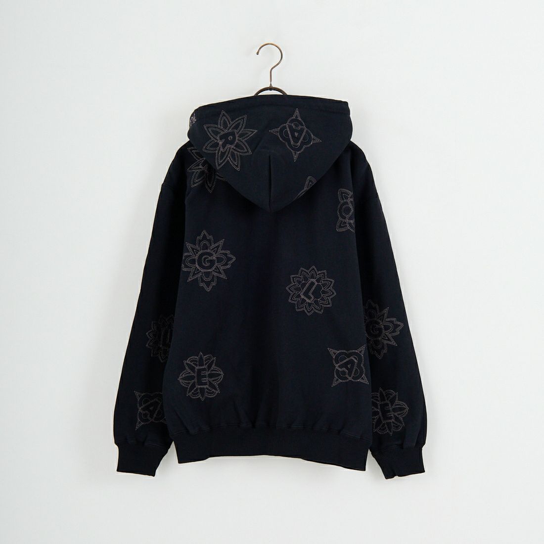 XLARGE [エクストララージ] オールオーバー刺繍ジップアップフーディ [101254012020] BLACK