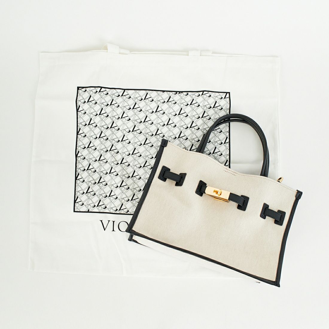 VIOLAd'ORO [ヴィオラドーロ] BRUNO キャンバスレザートートバッグ [V-2287] CANVAS