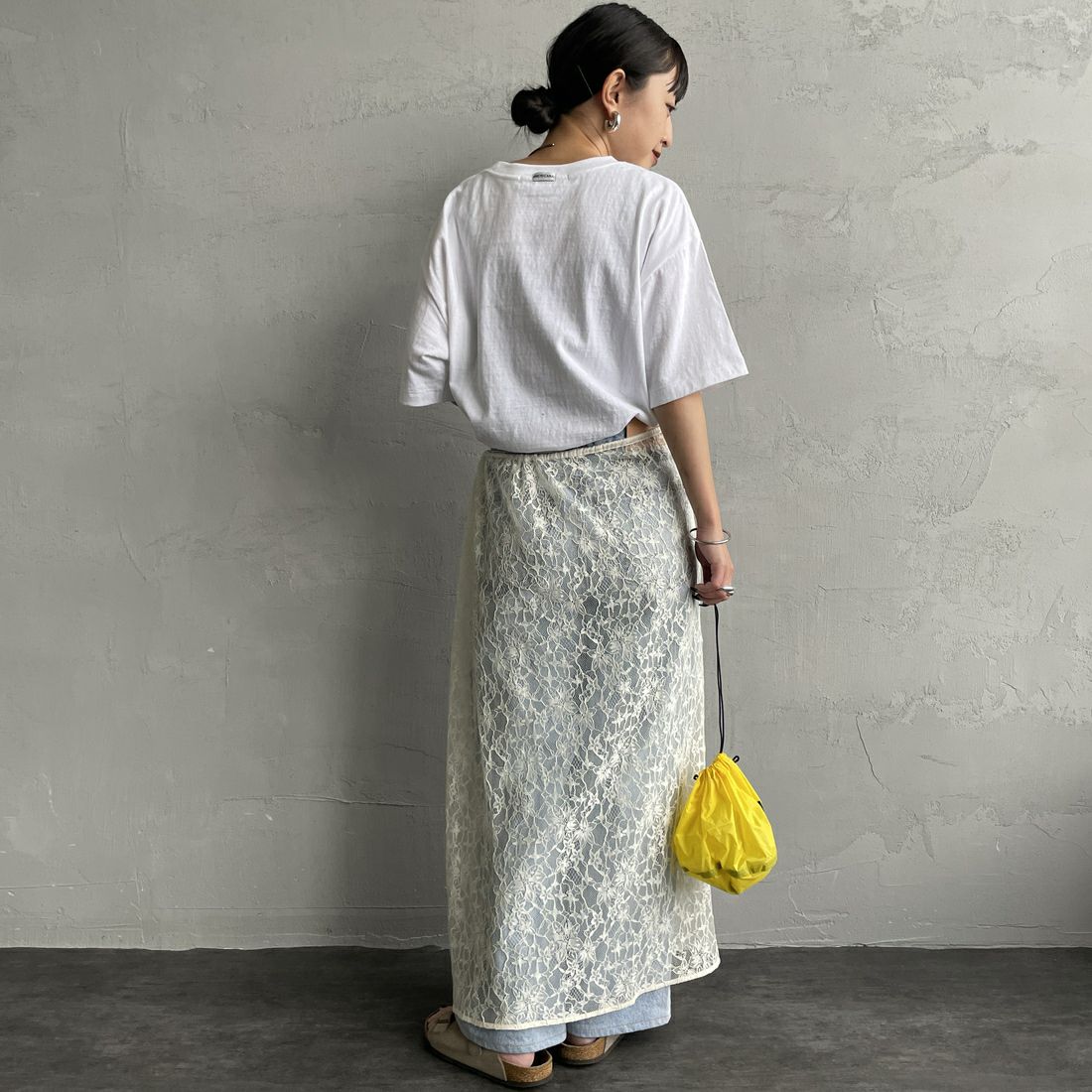 Americana × JEANS FACTORY [アメリカーナ × ジーンズファクトリー] 別注 AMRCN ロゴプリントTシャツ [BRF-808A-1-JF] ﾎﾜｲﾄ Americana × JEANS FACTORY [アメリカーナ × ジーンズファクトリー] 別注 AMRCN ロゴプリントTシャツ [BRF-808A-1-JF] ｽﾐｸﾛ &&モデル身長：150cm 着用サイズ：ONE SIZE&&