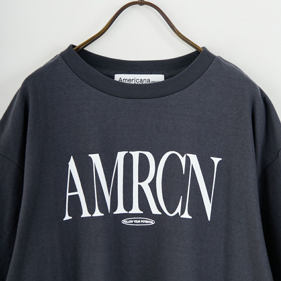 Americana × JEANS FACTORY [アメリカーナ × ジーンズファクトリー] 別注 AMRCN ロゴプリントTシャツ [BRF-808A-1-JF] ｽﾐｸﾛ