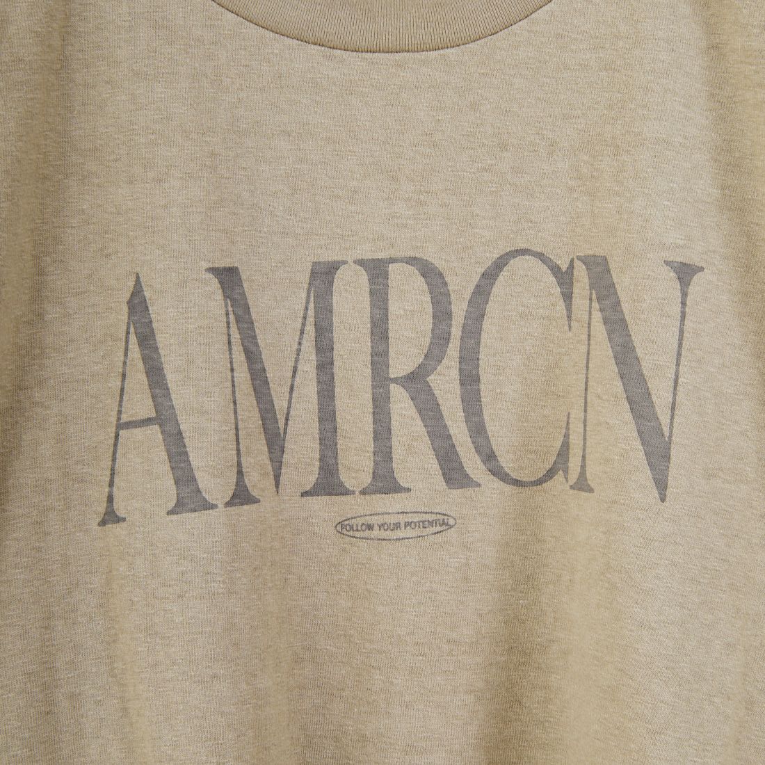 Americana × JEANS FACTORY [アメリカーナ × ジーンズファクトリー] 別注 AMRCN ロゴプリントTシャツ [BRF-808A-1-JF] ﾍﾞｰｼﾞｭ