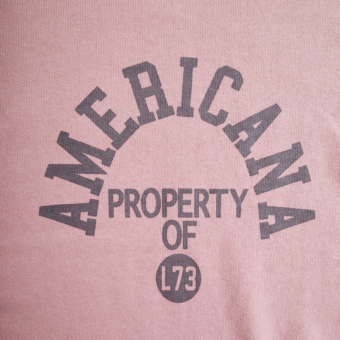 Americana × JEANS FACTORY [アメリカーナ × ジーンズファクトリー] 別注 カレッジプリント カットオフスウェット [ASO-850-1-JF] ﾋﾟﾝｸ