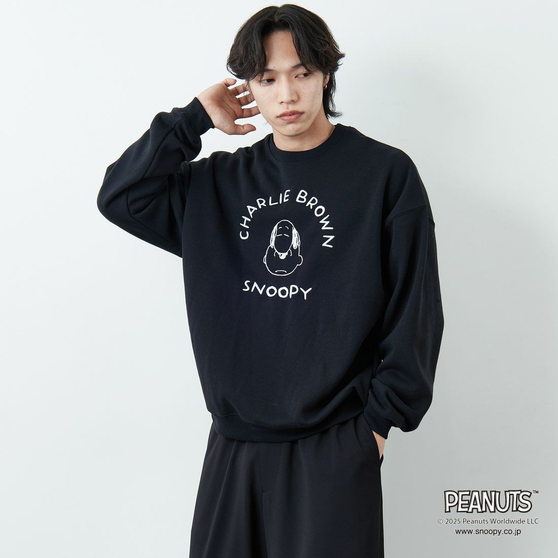 BLACK&&モデル身長：179cm 着用サイズ：L&&