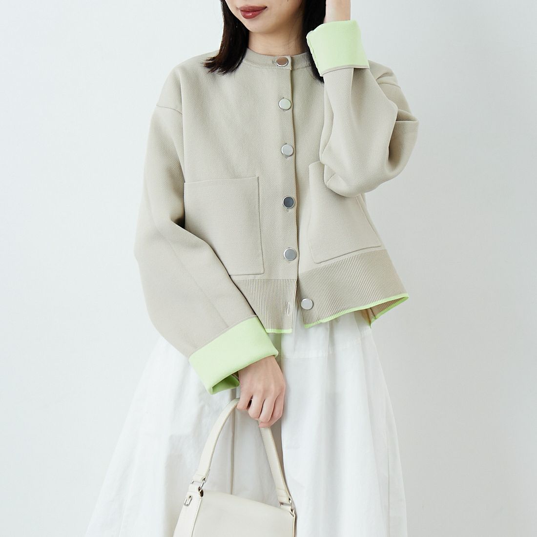 Maison de L'allure [メゾン ドゥ ラリュール] バイカラースポンディッシュニットカーディガン [M25141010]