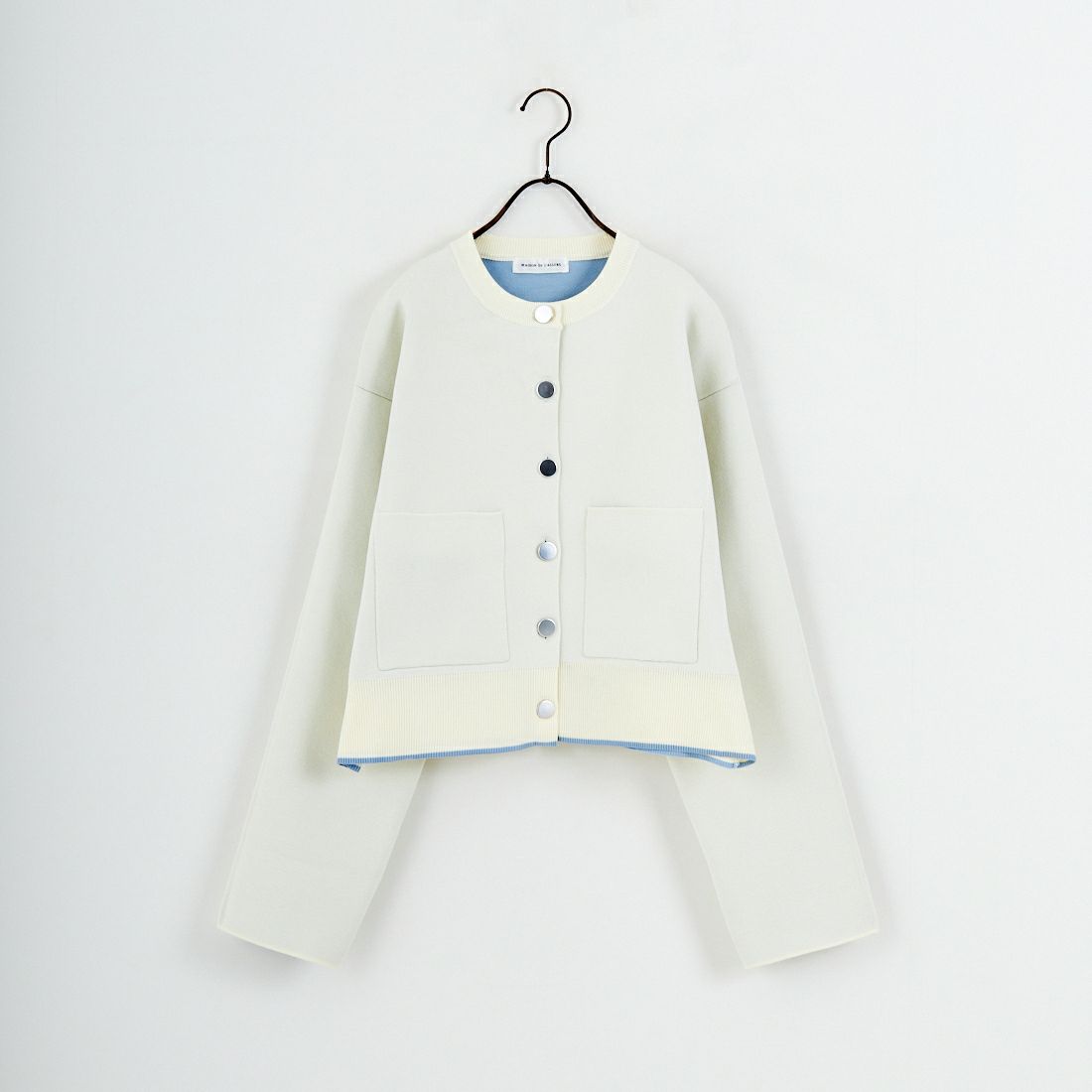 Maison de L'allure [メゾン ドゥ ラリュール] バイカラースポンディッシュニットカーディガン [M25141010] 02 OFF/SAX