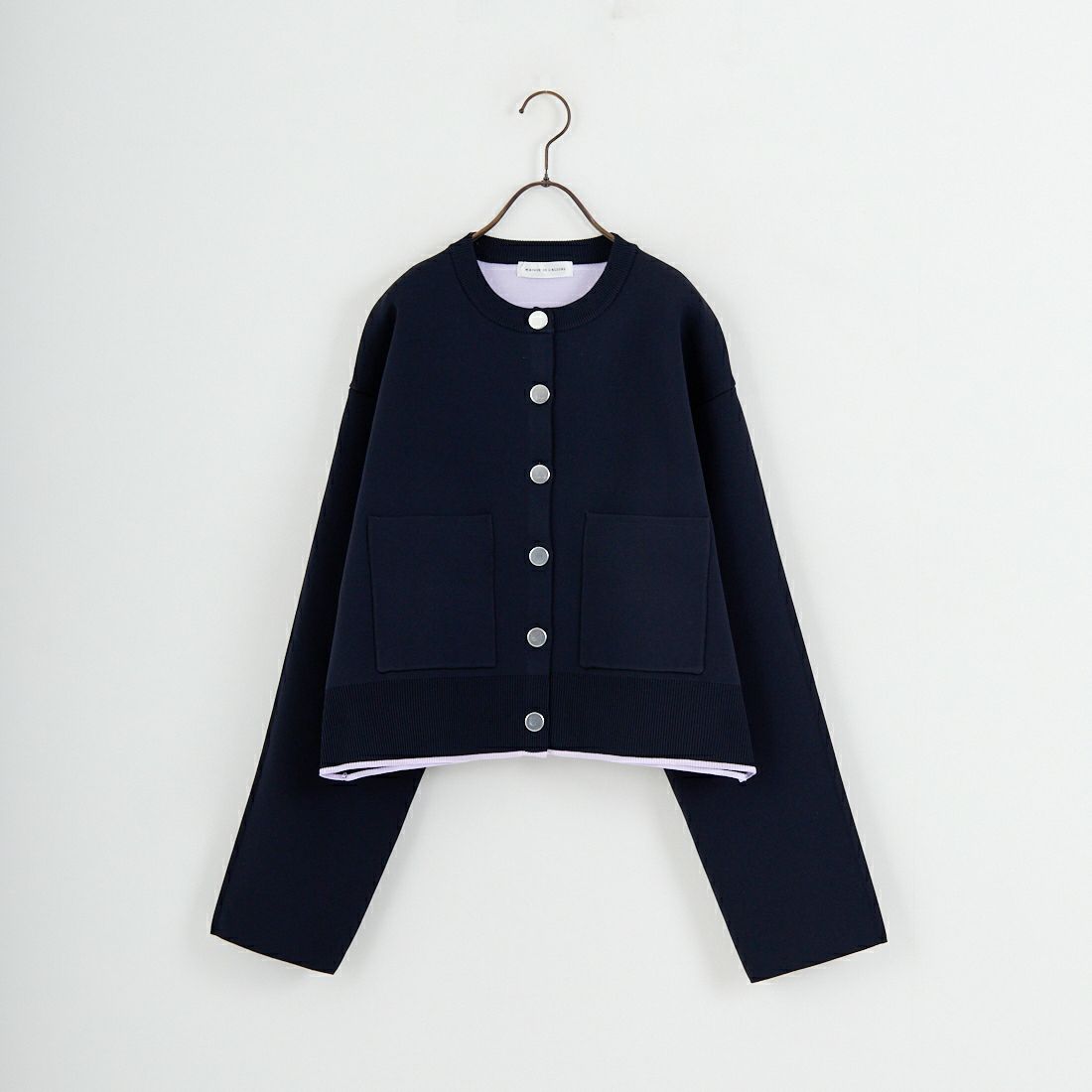 Maison de L'allure [メゾン ドゥ ラリュール] バイカラースポンディッシュニットカーディガン [M25141010] 16 NVY/LVD