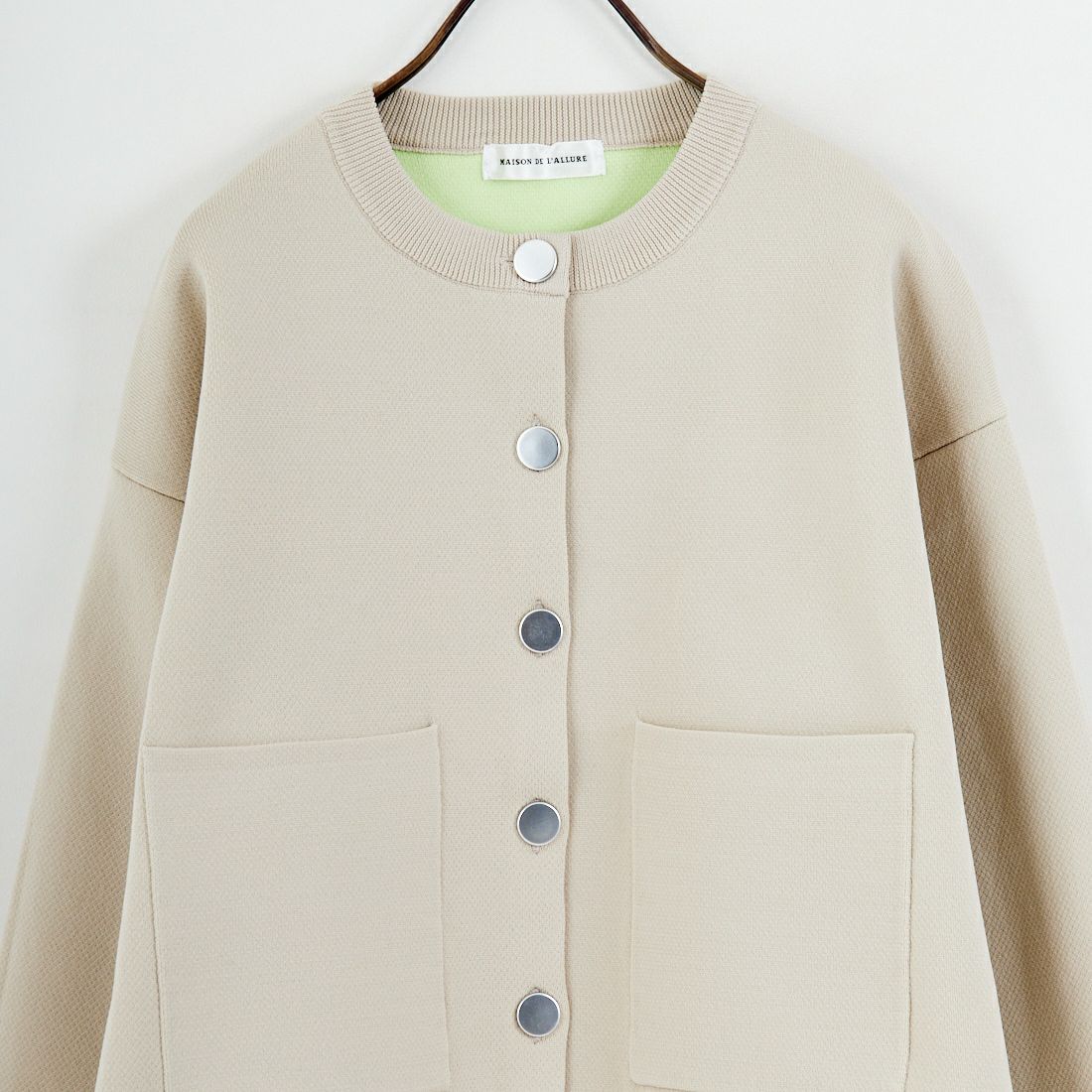 Maison de L'allure [メゾン ドゥ ラリュール] バイカラースポンディッシュニットカーディガン [M25141010] 22 GRG/MNT