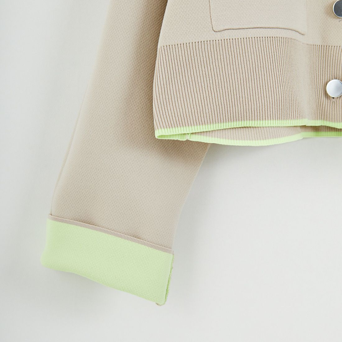 Maison de L'allure [メゾン ドゥ ラリュール] バイカラースポンディッシュニットカーディガン [M25141010] 22 GRG/MNT