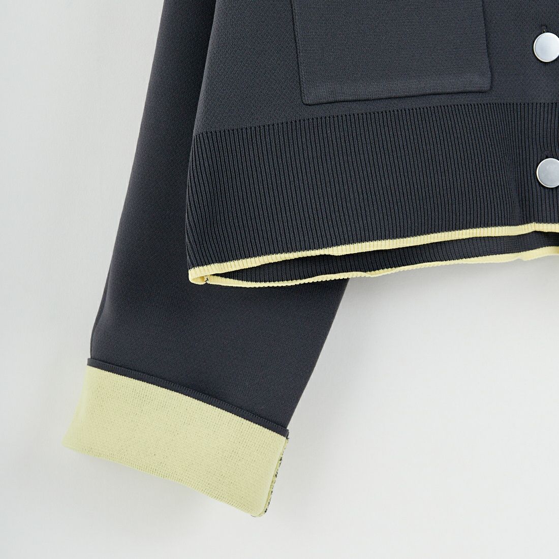 Maison de L'allure [メゾン ドゥ ラリュール] バイカラースポンディッシュニットカーディガン [M25141010] 08 CHR/YEL