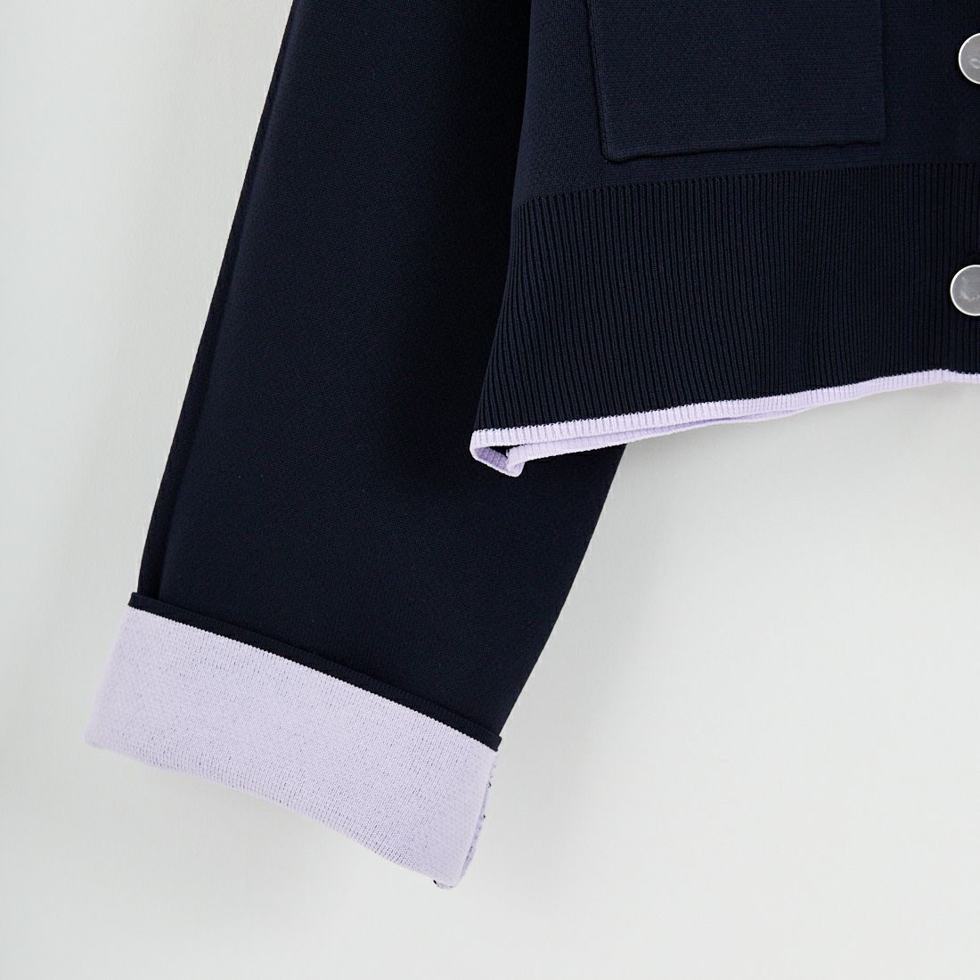 Maison de L'allure [メゾン ドゥ ラリュール] バイカラースポンディッシュニットカーディガン [M25141010] 16 NVY/LVD