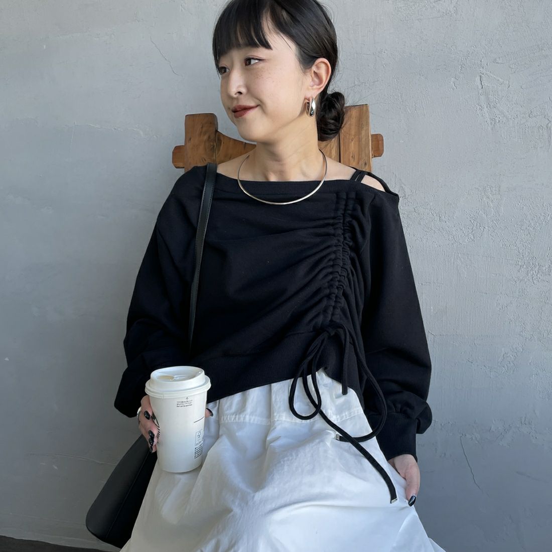 09 BLACK&&モデル身長：150cm 着用サイズ：F&&