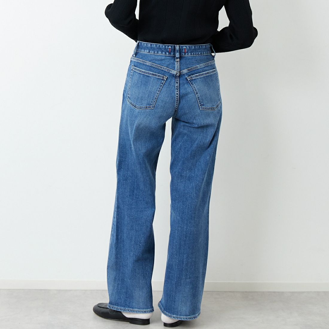 RED CARD TOKYO [レッドカード トーキョー] 35th Anniversary ワイドデニムパンツ [26W10101SMD] A-STN DARK &&モデル身長：162cm 着用サイズ：23&&