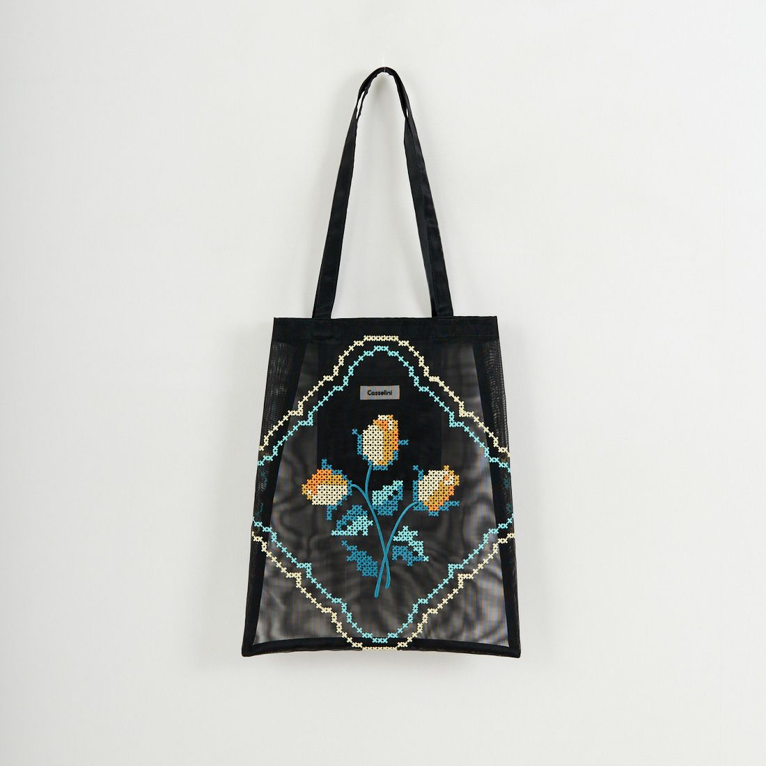 Casselini [キャセリーニ] チュール刺繍トートバッグ [254-111505] ﾌﾞﾗｯｸ