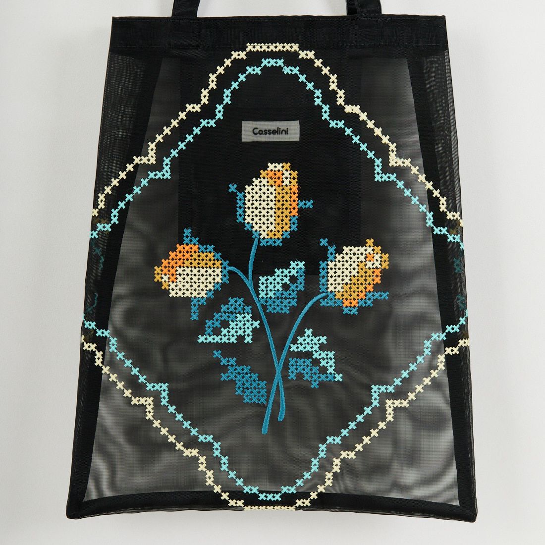 Casselini [キャセリーニ] チュール刺繍トートバッグ [254-111505] ﾌﾞﾗｯｸ