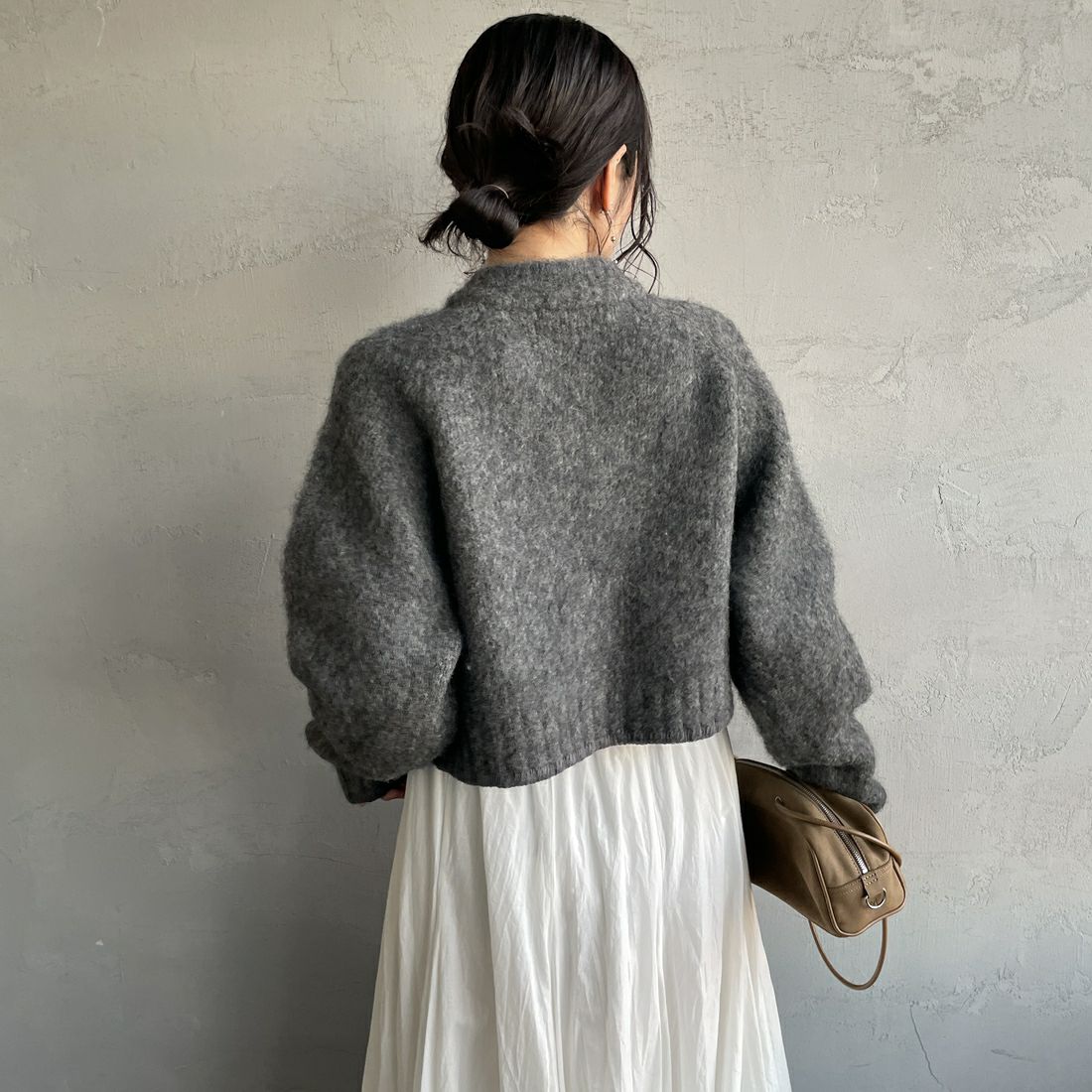 TODAYFUL [トゥデイフル] ブラッシュドニットカーディガン [12520530] C/GRY &&モデル身長：160cm 着用サイズ：F&&