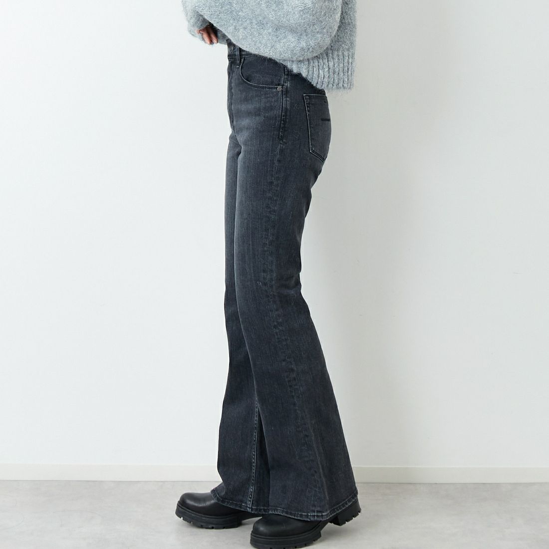 YANUK [ヤヌーク] ブーツカット [57153349] UBK &&モデル身長：162cm 着用サイズ：24&&