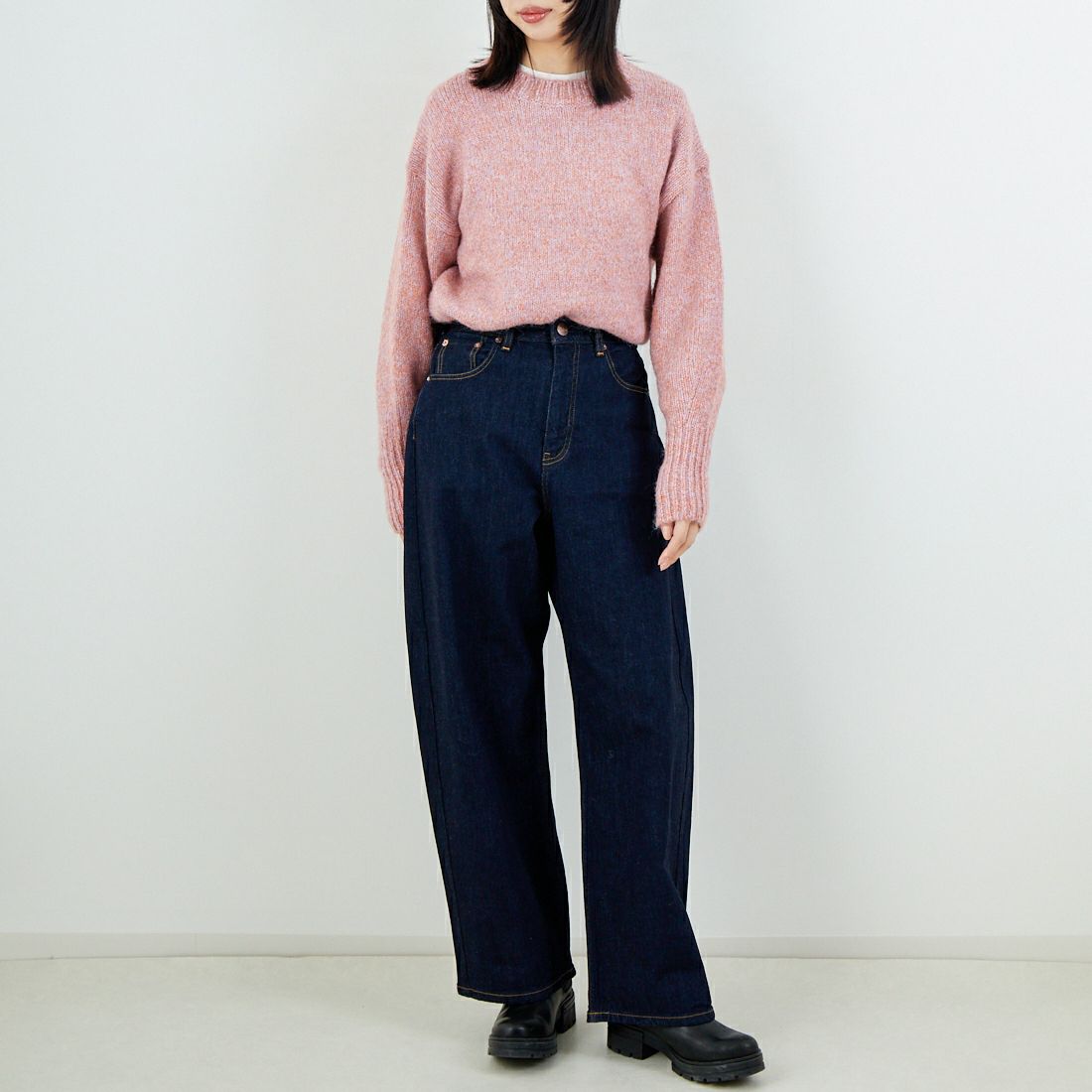 RED CARD TOKYO [レッドカード トーキョー] Montana カーブバギーデニム [12W43701BRN] BALL RINSE &&モデル身長：162cm 着用サイズ：23&&