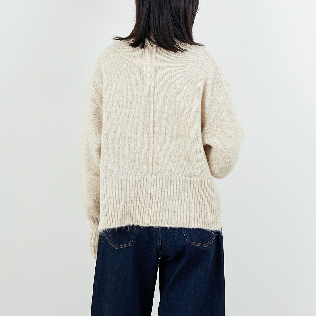 Jeans Factory Clothes [ジーンズファクトリークローズ] 5G ミックスファンシー天竺プルオーバー [11256552] 033 ﾍﾞｰｼﾞｭ &&モデル身長：162cm 着用サイズ：F&&