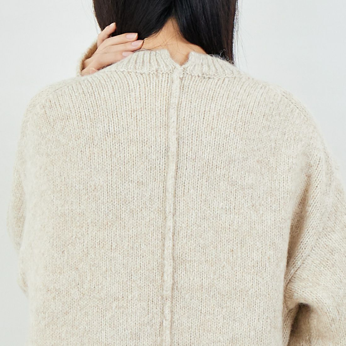 Jeans Factory Clothes [ジーンズファクトリークローズ] 5G ミックスファンシー天竺プルオーバー [11256552] 033 ﾍﾞｰｼﾞｭ &&モデル身長：162cm 着用サイズ：F&&