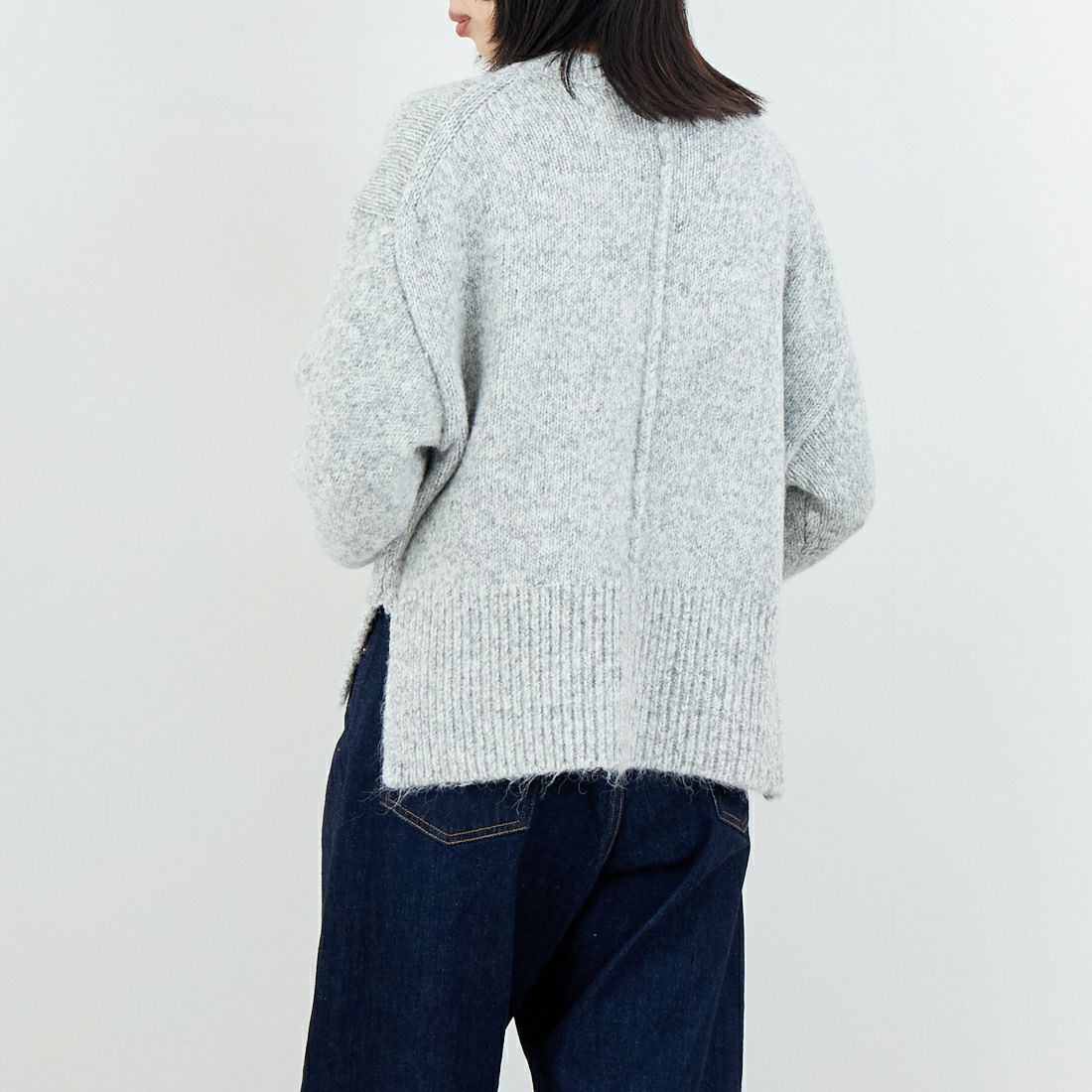 Jeans Factory Clothes [ジーンズファクトリークローズ] 5G ミックスファンシー天竺プルオーバー [11256552] 001 ﾗｲﾄｸﾞﾚ &&モデル身長：162cm 着用サイズ：F&&