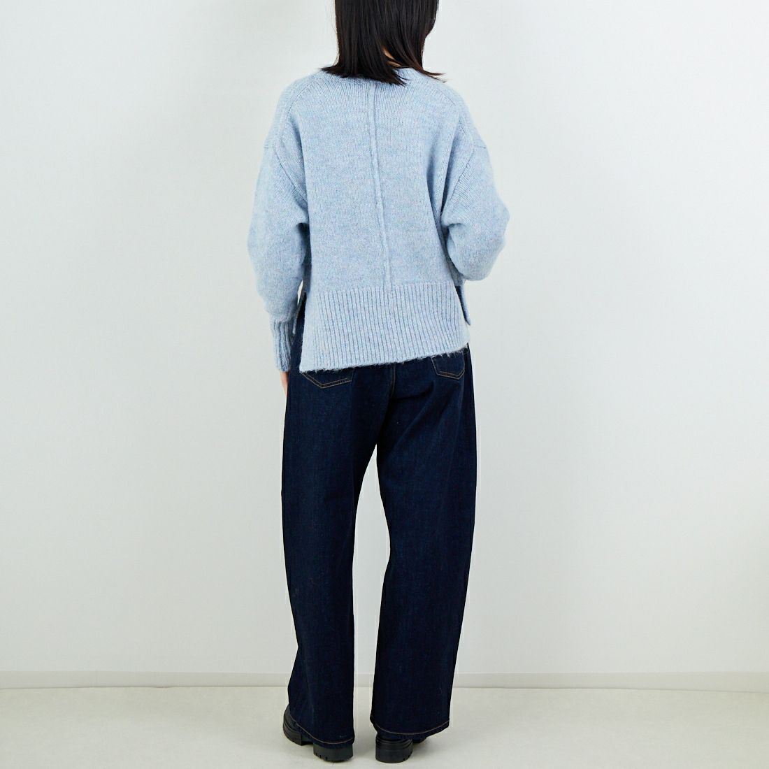 Jeans Factory Clothes [ジーンズファクトリークローズ] 5G ミックスファンシー天竺プルオーバー [11256552] 072 ﾍﾟｰﾙﾌﾞ &&モデル身長：162cm 着用サイズ：F&&