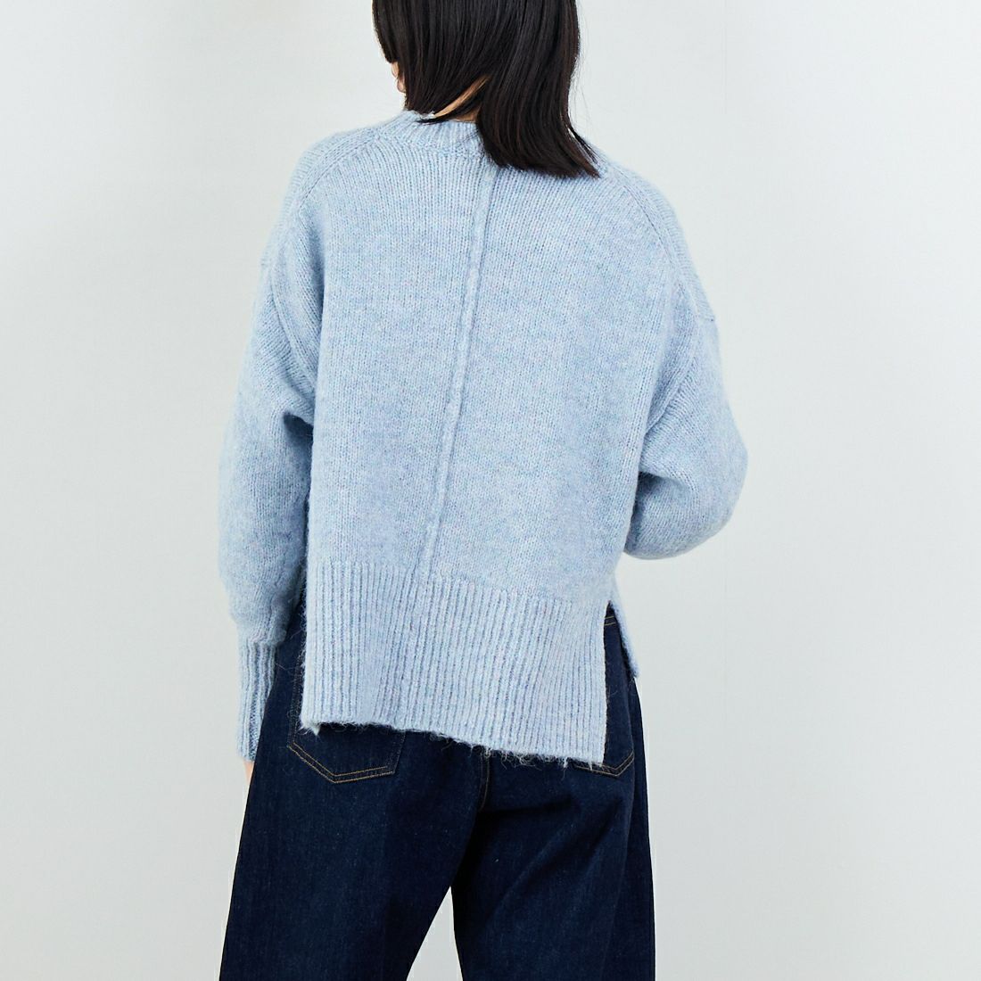 Jeans Factory Clothes [ジーンズファクトリークローズ] 5G ミックスファンシー天竺プルオーバー [11256552] 072 ﾍﾟｰﾙﾌﾞ &&モデル身長：162cm 着用サイズ：F&&