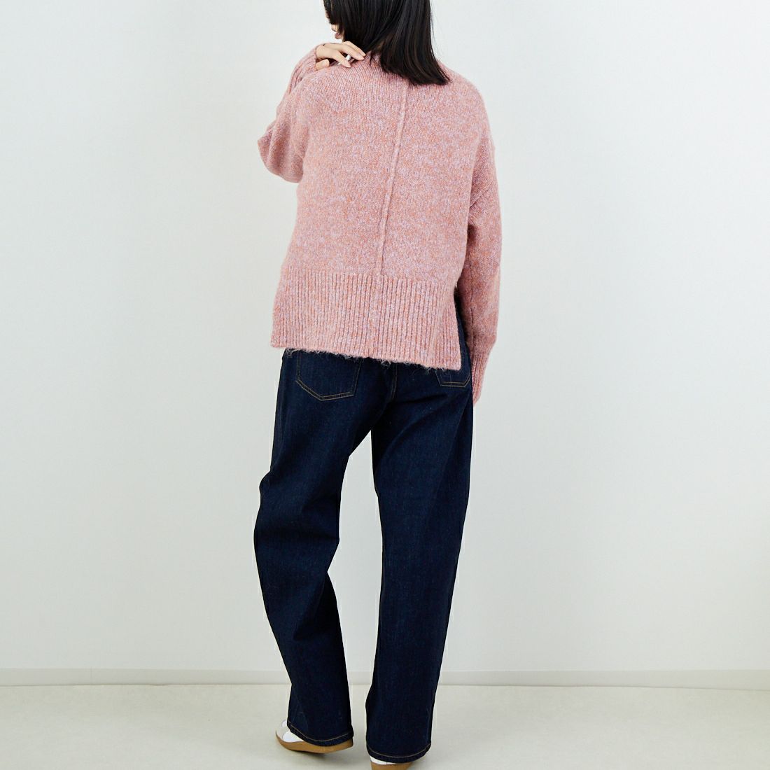 Jeans Factory Clothes [ジーンズファクトリークローズ] 5G ミックスファンシー天竺プルオーバー [11256552] 023 ﾗｲﾄｵﾚﾝ &&モデル身長：162cm 着用サイズ：F&&