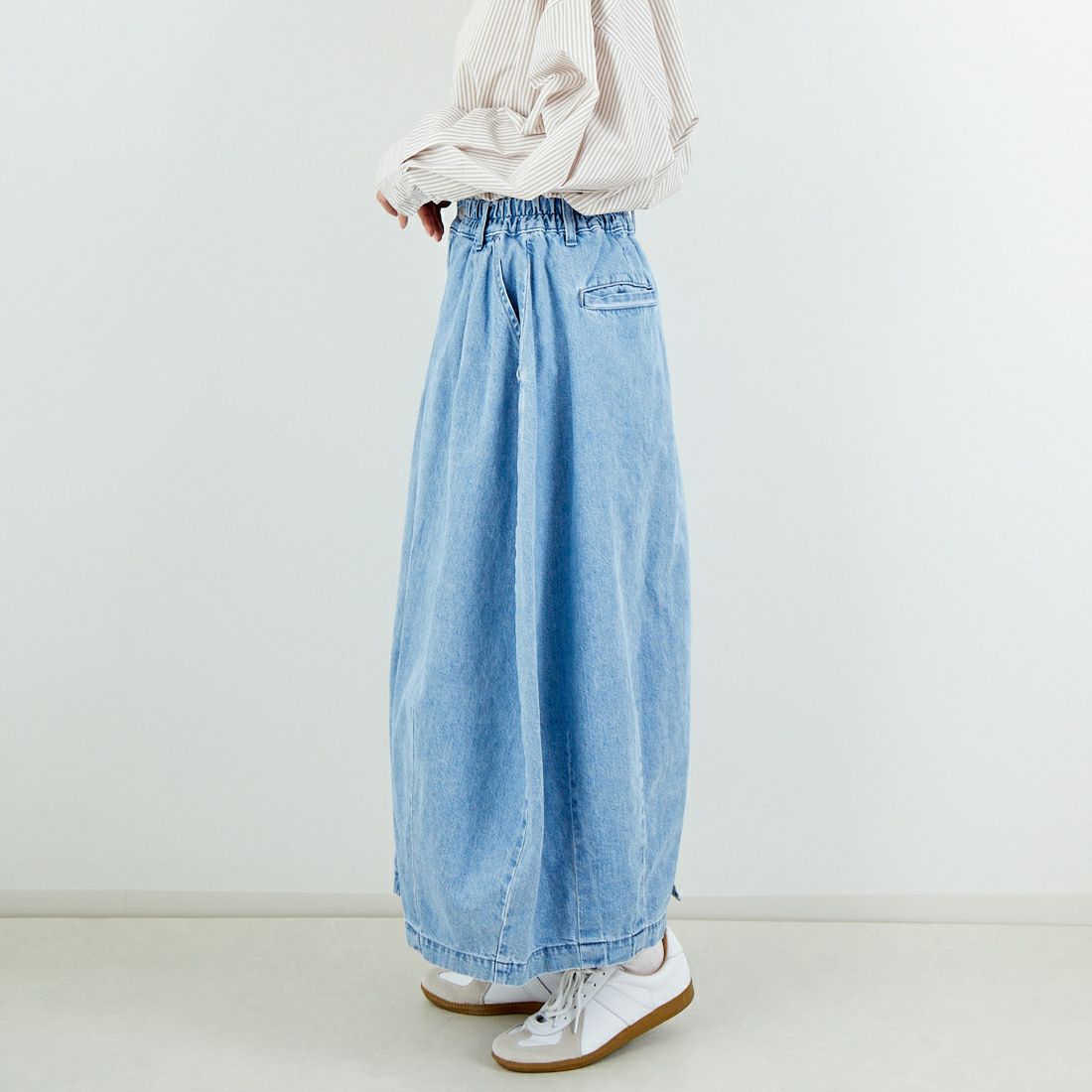 HARVESTY [ハーベスティ] デニムサーカススカート [A22504] 93 L.BLUE &&モデル身長：162cm 着用サイズ：1&&