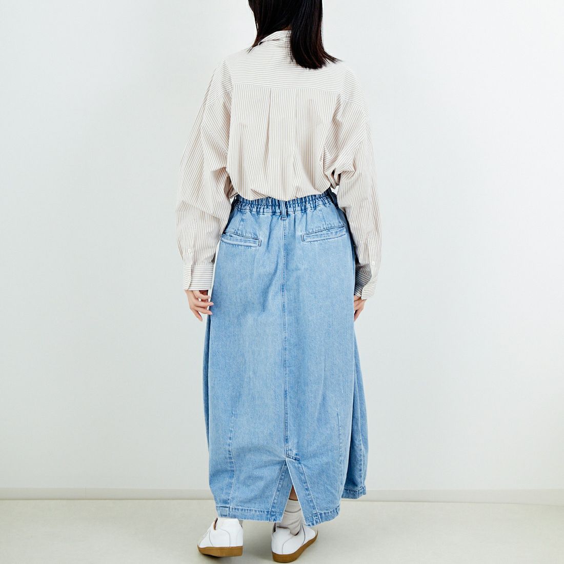 HARVESTY [ハーベスティ] デニムサーカススカート [A22504] 93 L.BLUE &&モデル身長：162cm 着用サイズ：1&&