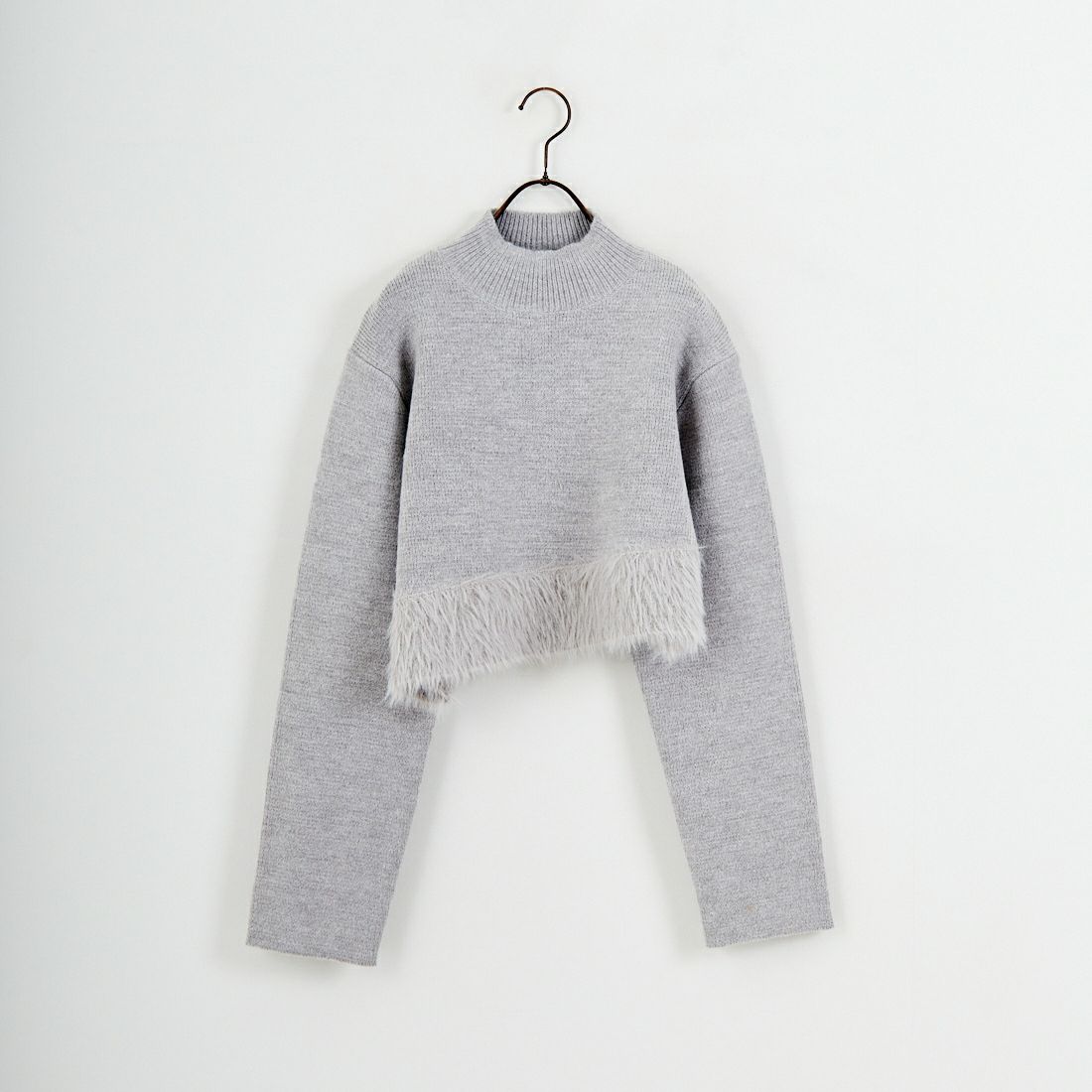 &g'aime [アンジェム] シャギー切替ショートニット [986-67028] ｸﾞﾚｰ