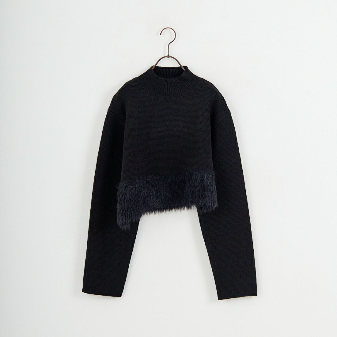 &g'aime [アンジェム] シャギー切替ショートニット [986-67028] ﾌﾞﾗｯｸ