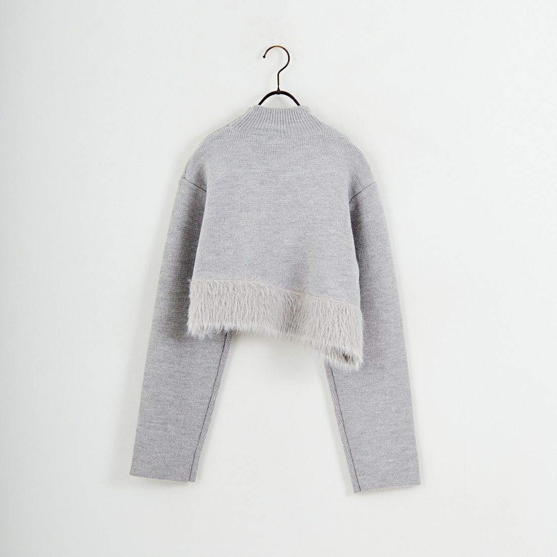 &g'aime [アンジェム] シャギー切替ショートニット [986-67028] ｸﾞﾚｰ