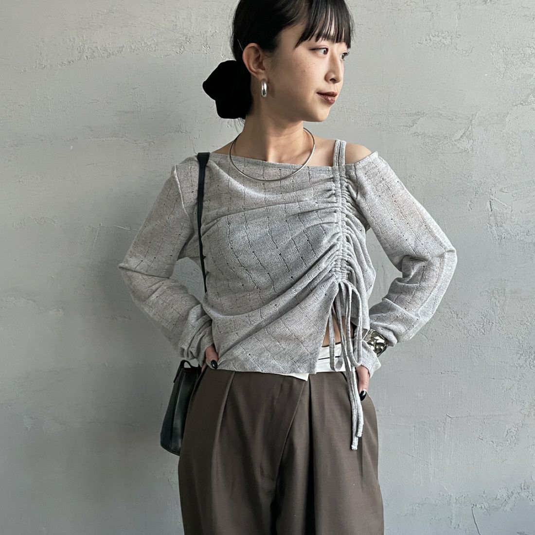 05 L.GRAY&&モデル身長：150cm 着用サイズ：F&&