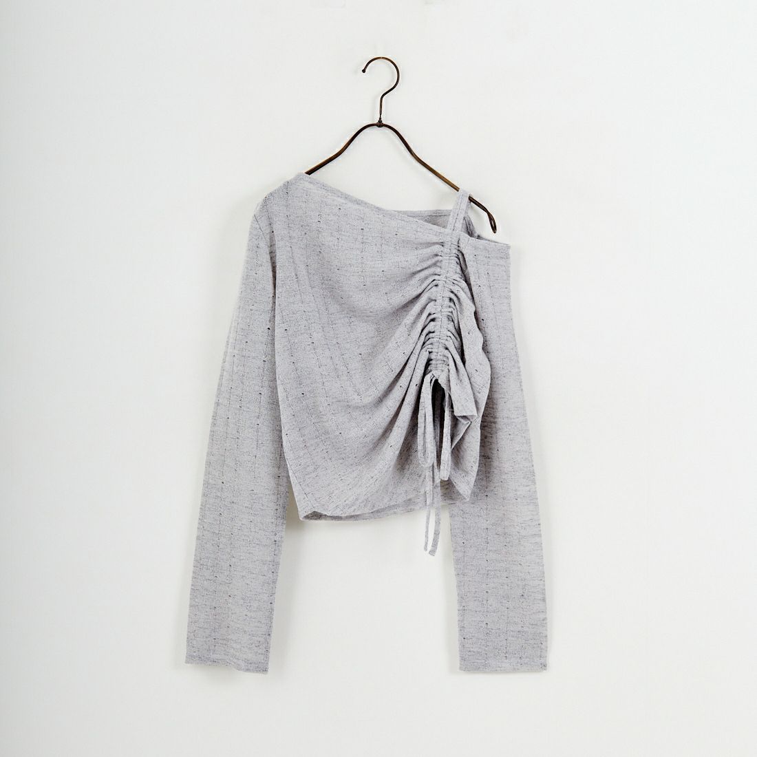 nenom [ネノム] ワンオフショルダー ギャザーリボンTシャツ [NE26312004] 05 L.GRAY