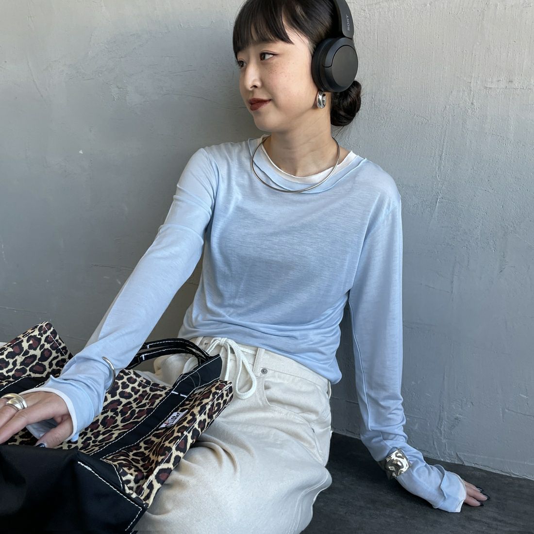 10 SAX/OFF&&モデル身長：150cm 着用サイズ：F&&