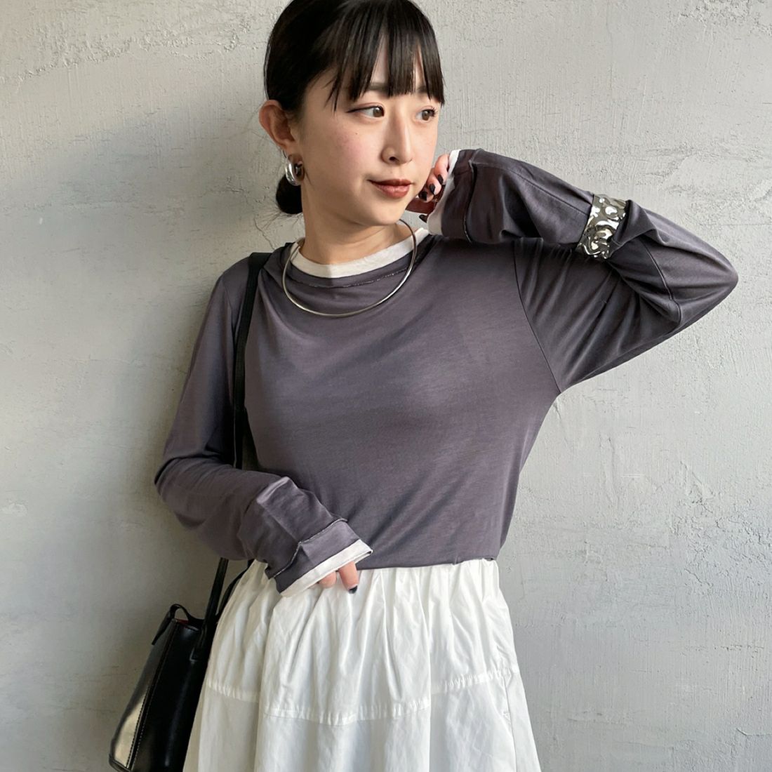 08 CHR/OFF&&モデル身長：150cm 着用サイズ：F&&