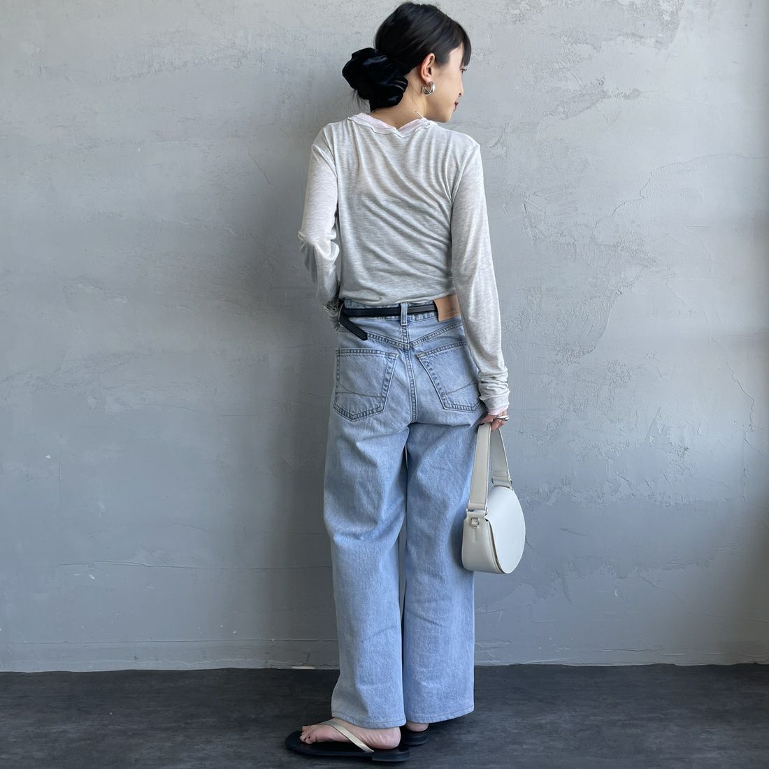 nenom [ネノム] シアーレイヤードロンT [NE26312002] 20 OAT/PNK &&モデル身長：150cm 着用サイズ：F&&