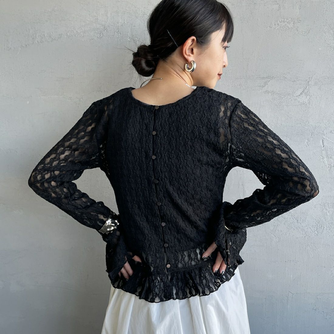09 BLACK&&モデル身長：150cm 着用サイズ：F&&