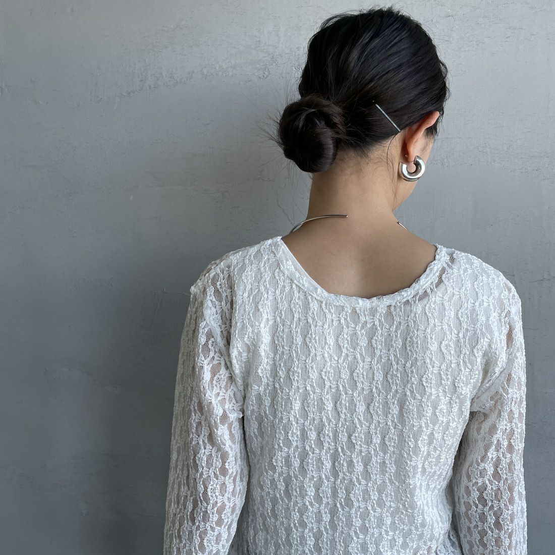 nenom [ネノム] マルチWAY レースペプラムカーディガン [NE26312001] 02 OFF &&モデル身長：150cm 着用サイズ：F&&