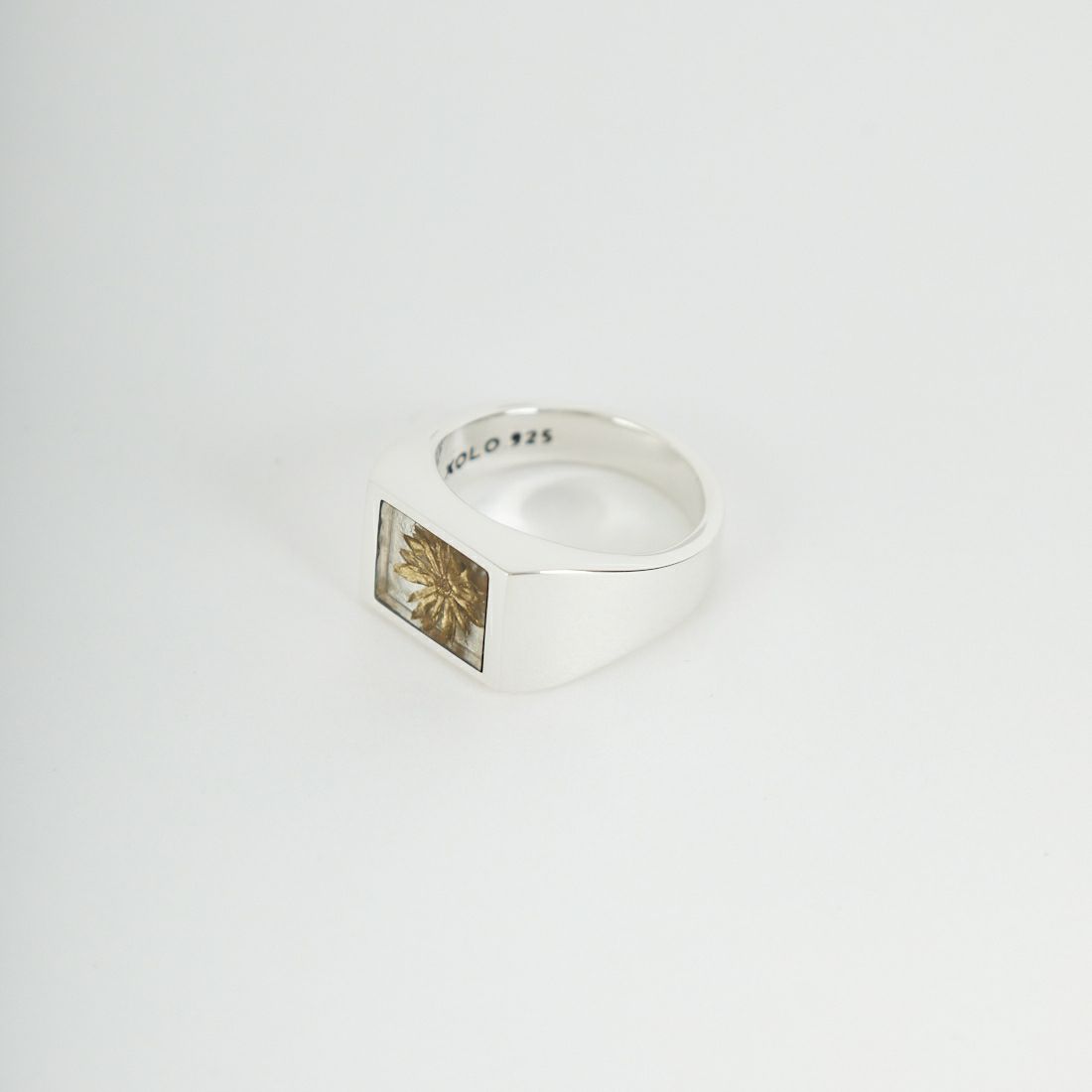 XOLO JEWELRY [ショロジュエリー] シグネットリング ゴールドフラワー [XOR125] SILVER