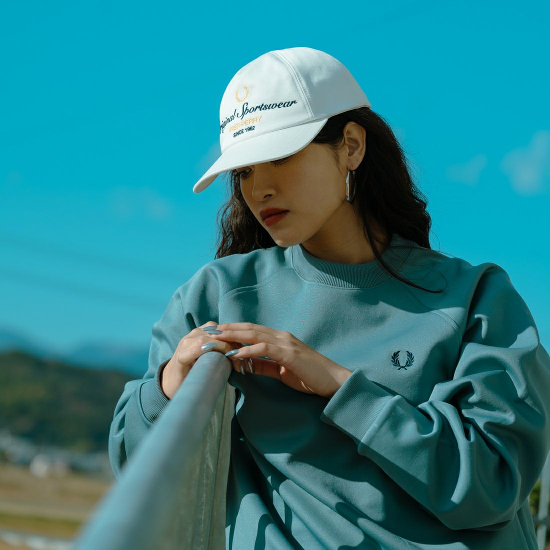 FRED PERRY [フレッドペリー] 別注 ブランデッドツイルキャップ [FPA-26S-038JF] SNOW WHITE