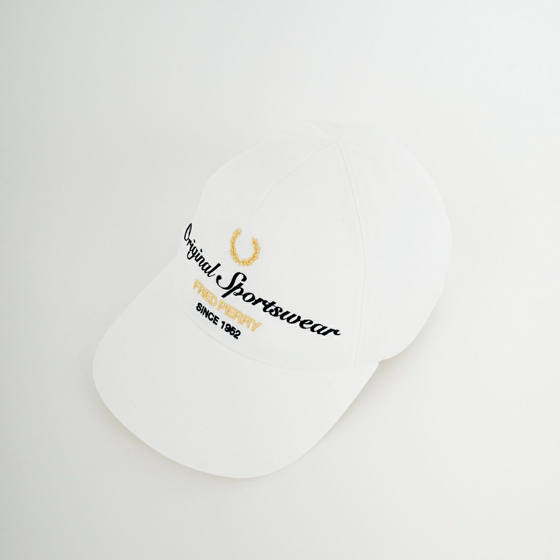 FRED PERRY [フレッドペリー] 別注 ブランデッドツイルキャップ [FPA-26S-038JF] SNOW WHITE