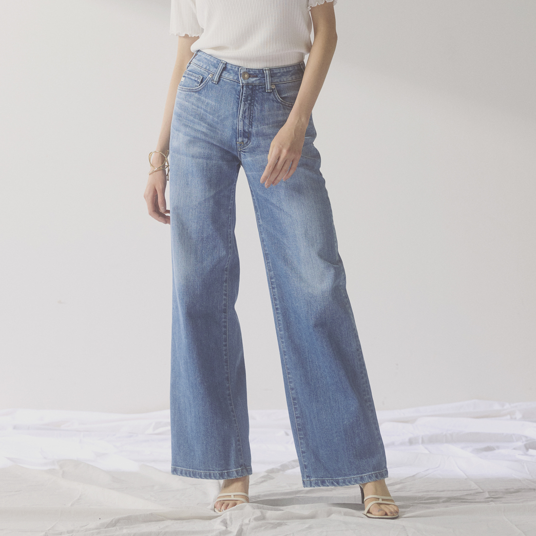 SHINHWA まとめ売り SOMETHING [サムシング] LISA NOUVEAU WIDE/ワイドデニムパンツ [STG10