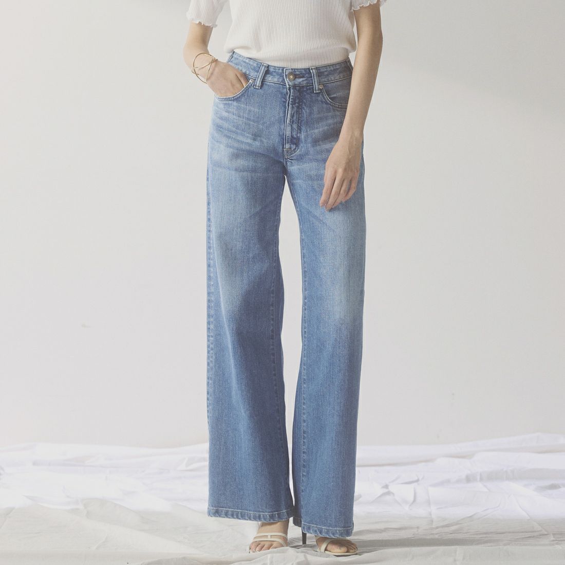 SOMETHING [サムシング] LISA NOUVEAU WIDE/ワイドデニムパンツ [STG10] 56 L.BLUE