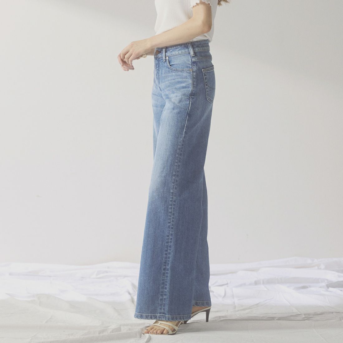 SOMETHING [サムシング] LISA NOUVEAU WIDE/ワイドデニムパンツ [STG10] 56 L.BLUE