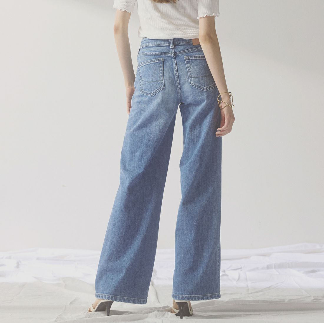 SOMETHING [サムシング] LISA NOUVEAU WIDE/ワイドデニムパンツ [STG10] 56 L.BLUE