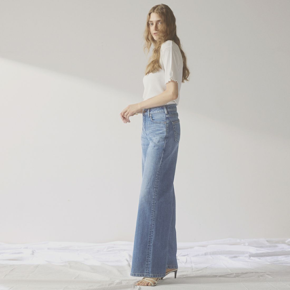 SOMETHING [サムシング] LISA NOUVEAU WIDE/ワイドデニムパンツ [STG10] 56 L.BLUE