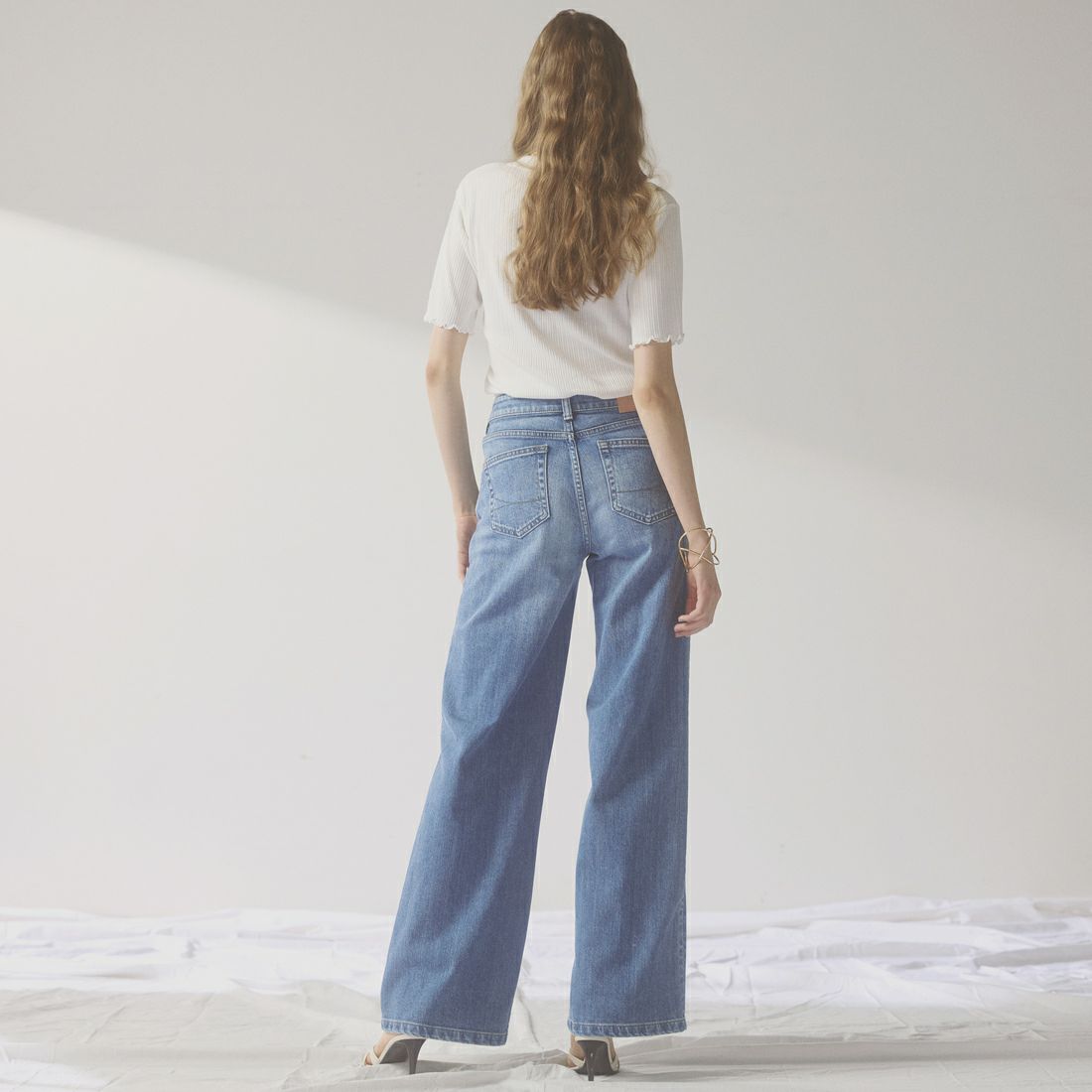 SOMETHING [サムシング] LISA NOUVEAU WIDE/ワイドデニムパンツ [STG10] 56 L.BLUE